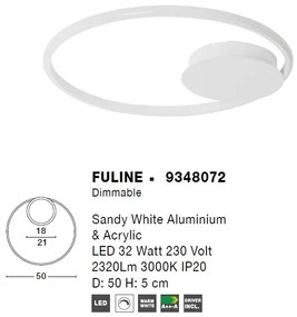 Lustra LED aplicata design modern circular FULINE alba NVL-9348072