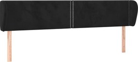vidaXL Tăblie de pat cu aripioare negru 163x23x78/88 cm catifea