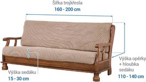Nueva Textura Huse care se întind foarte bine NIAGARA alunei 3fotoliu cu manere de lemn (l. 160 - 200 cm)