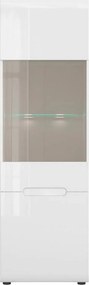 Vitrina AZTECA TRIO REG1W1D-19-6, alb, PAL/sticla securizata, 60x41x19
