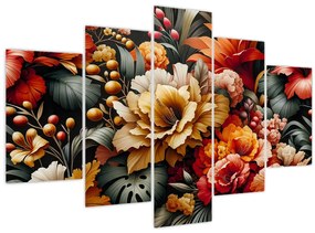 Tablou - Flori portocalii și roșii (150x105 cm)