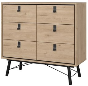 Comodă în culoare naturală joasă cu aspect de lemn de stejar 102x99 cm Ry – Tvilum