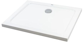 Coria 80x100x5 cm tăviță de duș pătrată, dreptunghiulară, acrilică, cu sifon inclus