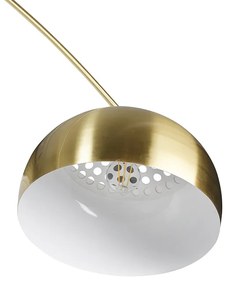 Lampă de podea din alamă cu bază din marmură neagră cu abajur din alamă - XXL