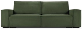 Canapea 3 locuri extensibila Eveline cu tapiterie reiata, verde