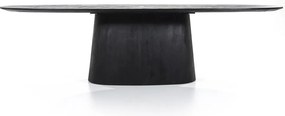 Masa ovala din lemn de mango Aron 300x110 cm neagra