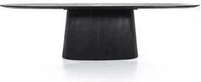 Masa ovala din lemn de mango Aron 300x110 cm neagra
