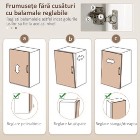 HOMCOM Bufet de Bucătărie cu Sertare, Rafturi Deschise și Rafturi Reglabile din Lemn MDF, 100x40x180 cm, Alb | Aosom Romania