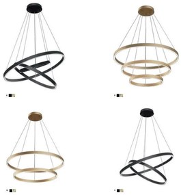 Lustra LED suspendata design modern Rim negru 80cm, 3000K