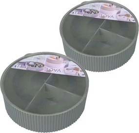 Set 2 organizatoare LV225, gri antracit, plastic, 6x19 cm