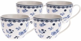 Set de 4 căni de porțelan Floral,  90 ml