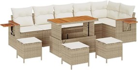 vidaXL Set de canapele pentru grădină 12 pcs Bej și crem poliratan