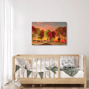 Tablou - Copaci colorate (90x60 cm)