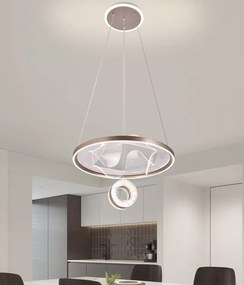 Lustra LED suspendata, 164W, gri elegant, telecomanda, inaltime reglabila