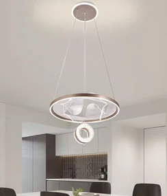 Lustra LED suspendata, 164W, gri elegant, telecomanda, inaltime reglabila