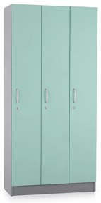 Dulap din lemn Visio LUX - 3 compartimente, 90 x 42 x 190 cm, turcoaz