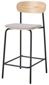 Scaune de bar negre/taupe 2 buc. (înălțime șezut 66 cm) Adriana – Marckeric