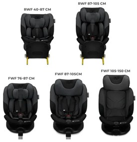 KINDERKRAFT SELECT - Scaun auto I-FIX (40-150 cm) negru grafit