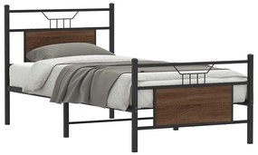 vidaXL Cadru pat fără saltea, stejar maro 80x200 cm lemn prelucrat
