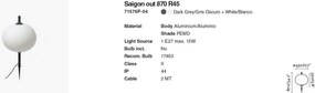 Tarus de iluminat exterior decorativ SAIGON 80/R45 gri/alb