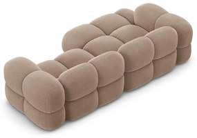 Colțar maro cu tapițerie din catifea (cu colț pe partea stângă/cu șezlong) Loretto – Cosmopolitan Design