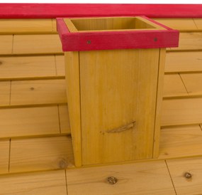 Căsuţă de grădină din lemn pentru copii natural / alb / albastru / roşu, AVILO