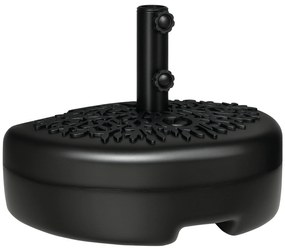 Outsunny Baza Umbrelei Semicirculare Umplută cu Nisip sau Apă, Suport Umbrelă de Soare Montat pe Perete pentru Stâlpi 38-48mm, Negru | Aosom Romania