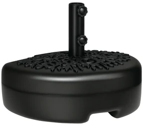 Outsunny Baza Umbrelei Semicirculare Umplută cu Nisip sau Apă, Suport Umbrelă de Soare Montat pe Perete pentru Stâlpi 38-48mm, Negru | Aosom Romania