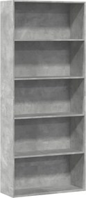 vidaXL Bibliotecă, gri beton, 80x30x189 cm, lemn prelucrat