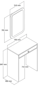 Lisbon Mirror White Cosmetic Table