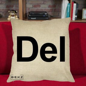 Perna Personalizata Tasta Del Tipografie Bold, 40x40 cm, Crem, Husa Detasabila, Perna Inclusa, BEKZ®