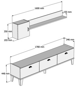 Mobilier living Summer (stejar + alb). 1088301