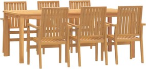 vidaXL Set mobilier de grădină, 7 piese, lemn masiv de tec