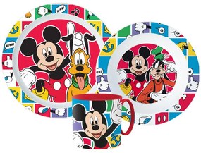Disney Mickey Set de masă Better Together, set micro plastic cu cană 265 ml