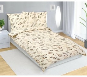 Lenjerie de pat din bumbac Bellatex Twig bej, 140 x 200 cm, 70 x 90 cm