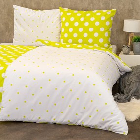Lenjerie de pat din bumbac 4Home Buline verzi, 220 x 200 cm, 2 buc. 70 x 90 cm