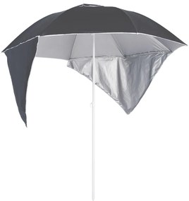 vidaXL Umbrelă de soare de plajă cu pereți laterali, antracit, 215 cm