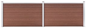 Gard de gradina, maro, 353 x 106 cm, WPC 1, Maro, 2 sectiuni
