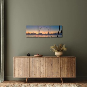 Tablou femeii pe plajă (cu ceas) (90x30 cm)