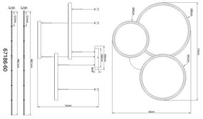 Lustra suspendata LED CCT, Telecomanda, BRIGGS 67186-60 GL