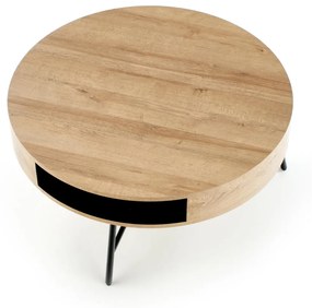 Masa de cafea Camila stejar auriu/negru ø80/h41 cm