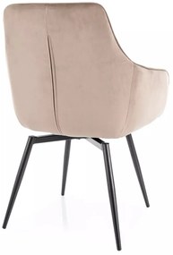 Scaun rotativ Marlo velvet bej inchis/negru Blu40