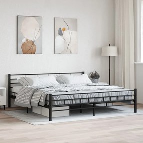 285281 vidaXL Cadru de pat, negru, 200 x 200 cm, oțel