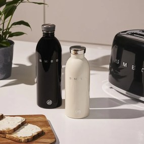 Sticla termos SMEG Clima 50's Style WBF01CR, 500 ml, Inchidere ermetica, Pereti dubli, Otel inoxidabil 18/8, Crem