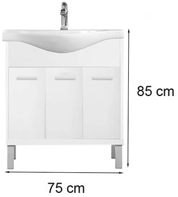 Mobilier complet de baie Nerva Prime 75 alb