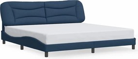 vidaXL Cadru de pat fără saltea, Hvar, albastru, 200x200 cm, textil