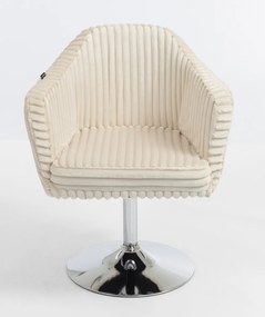 HR832N Scaun Cappuccino Teddy Cord cu Bază Cromata