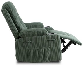 JAKS Fotoliu de masaj catifea reiată verde Box