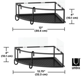 Rafturi negre de colț autoadezive din oțel 2 buc. Cubiko – Umbra