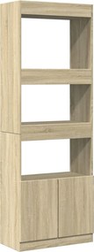 vidaXL Dulap înalt, stejar sonoma, 63x33x180 cm, lemn prelucrat